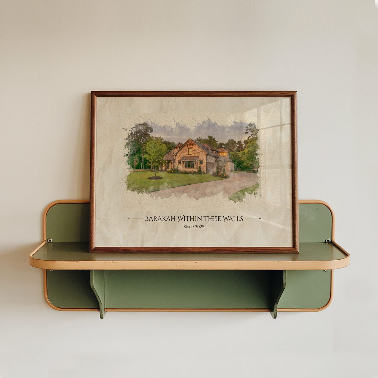 Personalized Watercolor Home Print