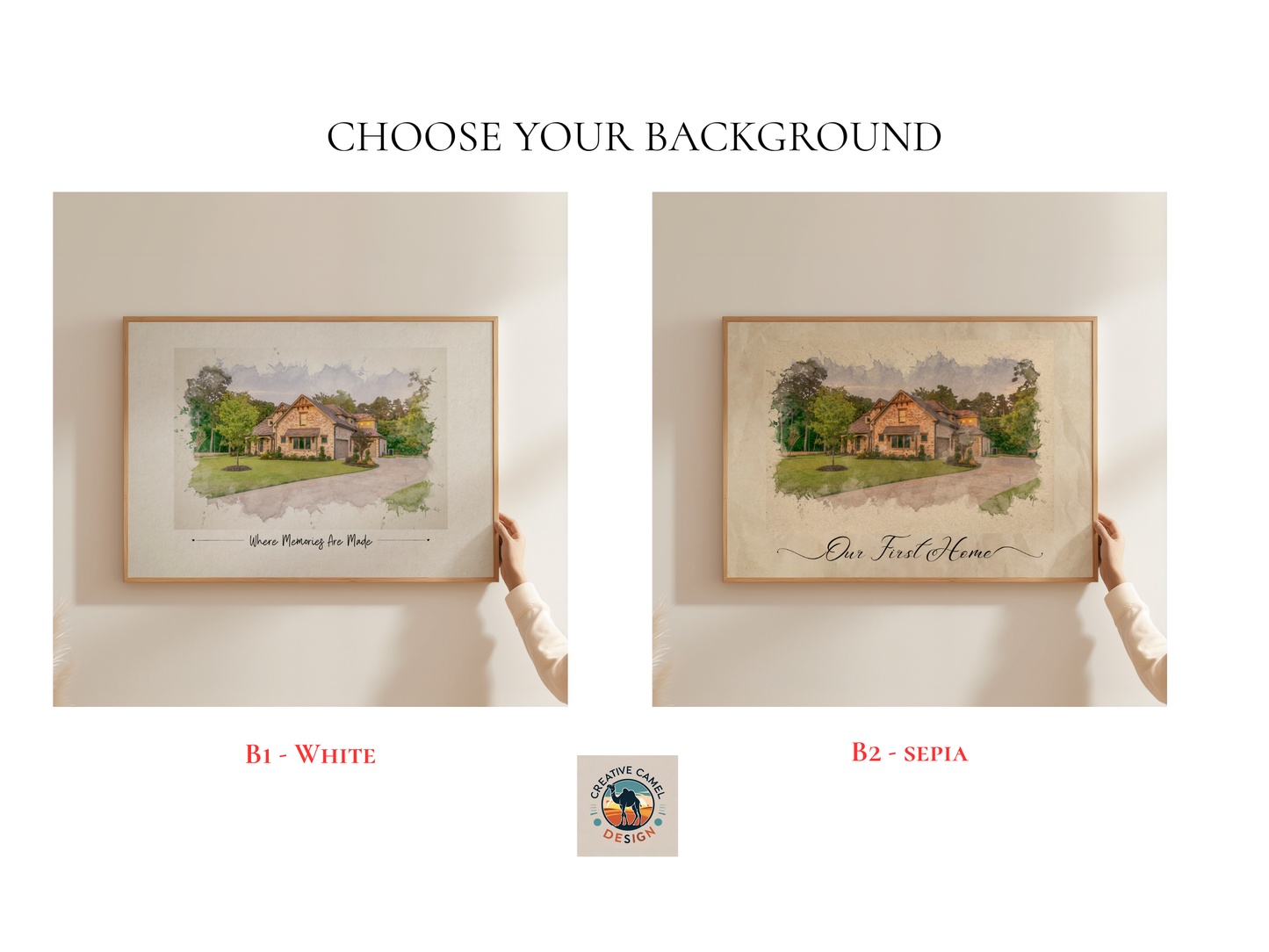 Personalized Watercolor Home Print