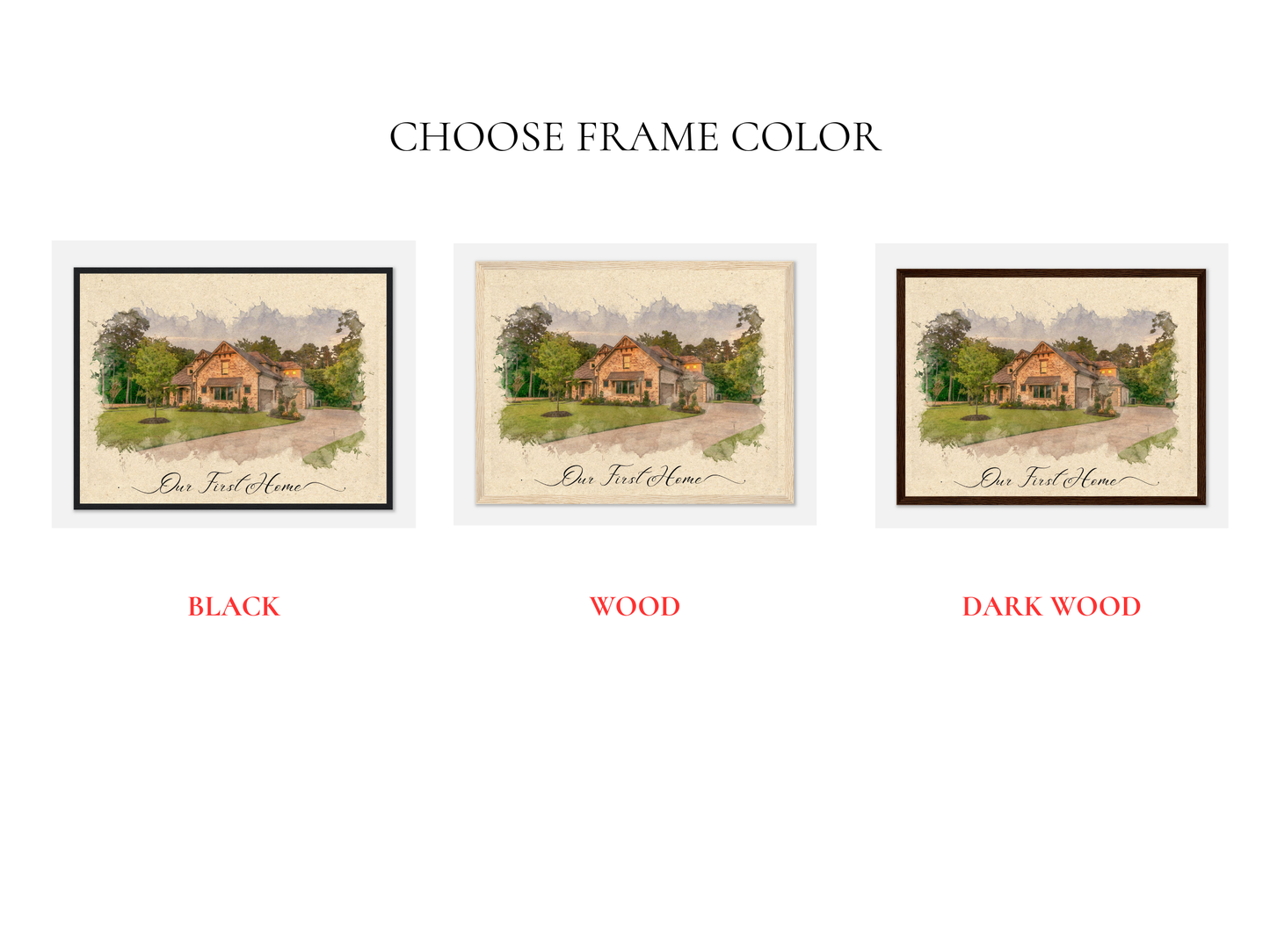Personalized Watercolor Home Print